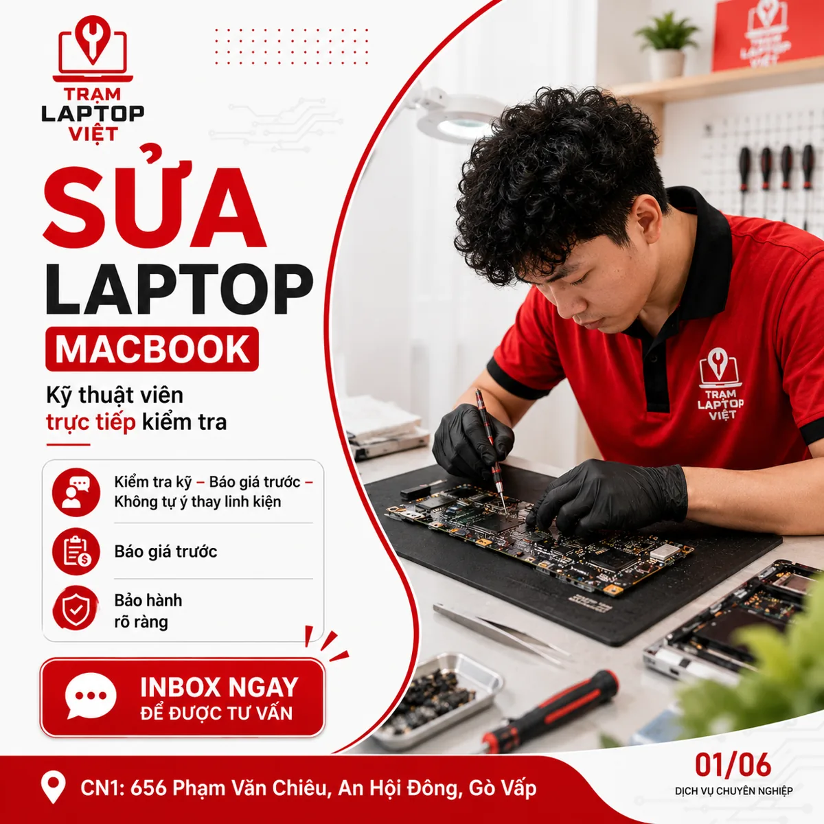 Chỗ sửa laptop gần đây tại Trạm Laptop Việt